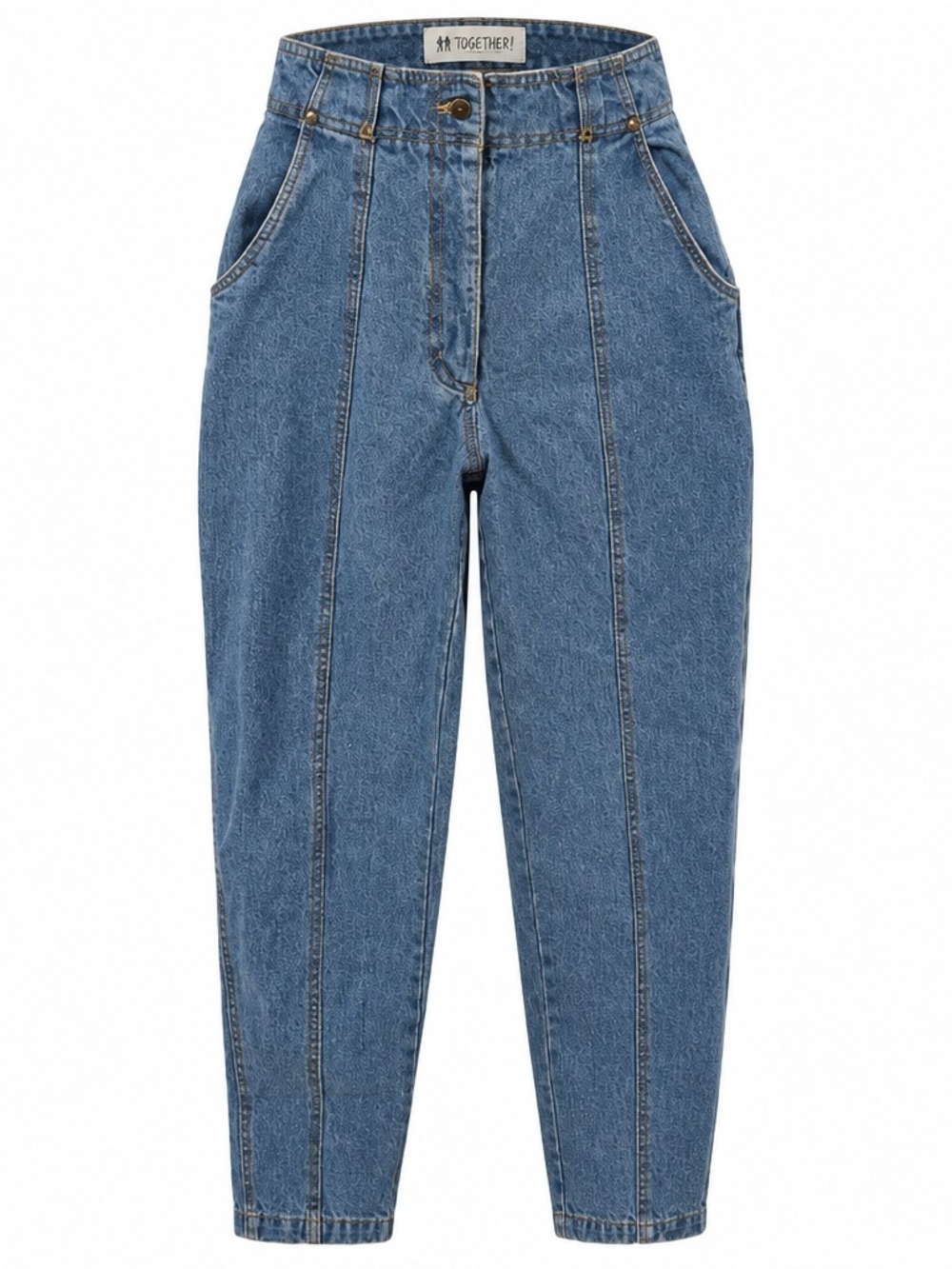 Together High-Rise Front-Seam Tapered Jeans - Blue